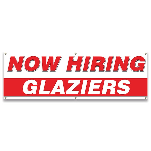 Now Hiring Glaziers Banner Apply Inside Accepting Application Single Sided
